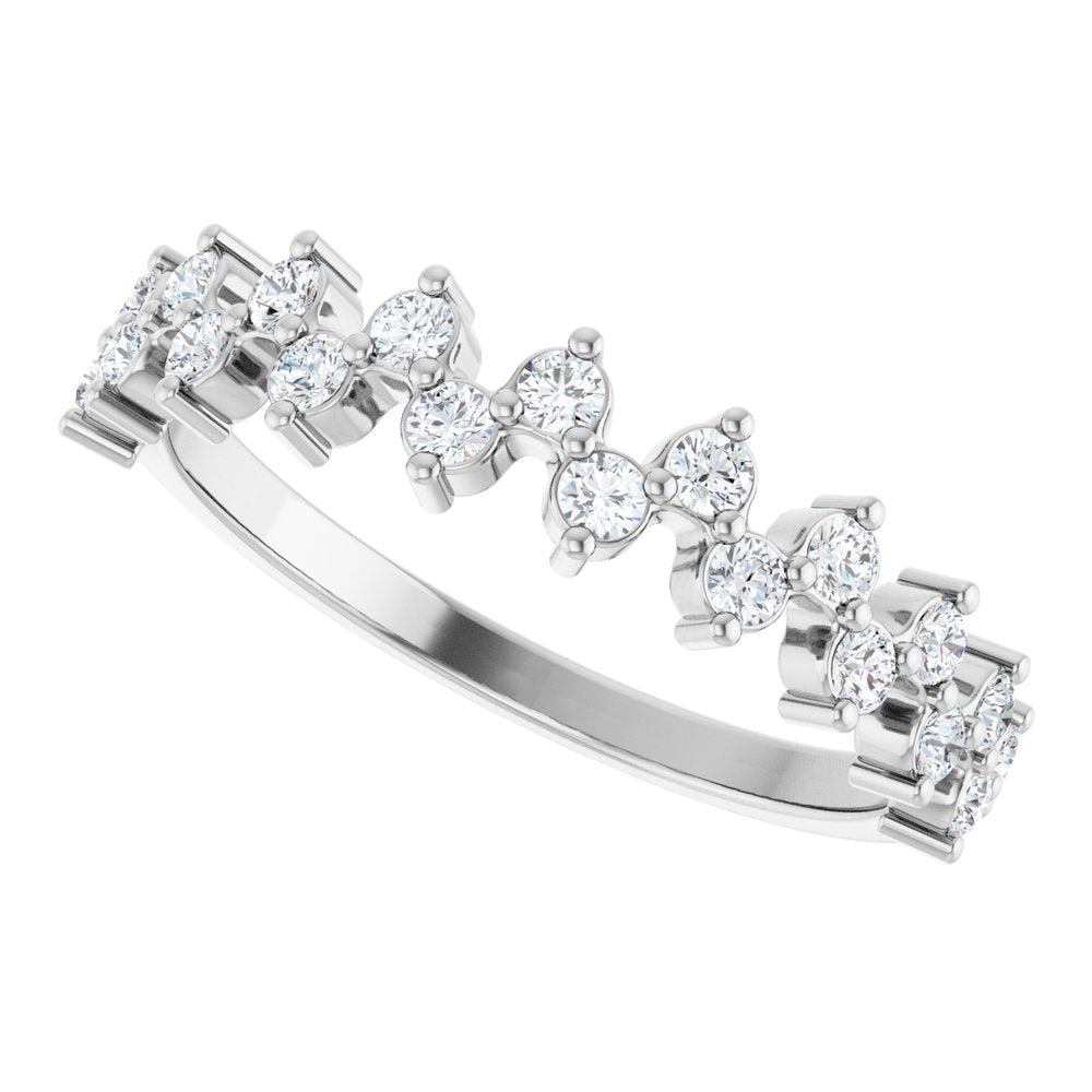 14K Zig-Zag Diamond Anniversary Band