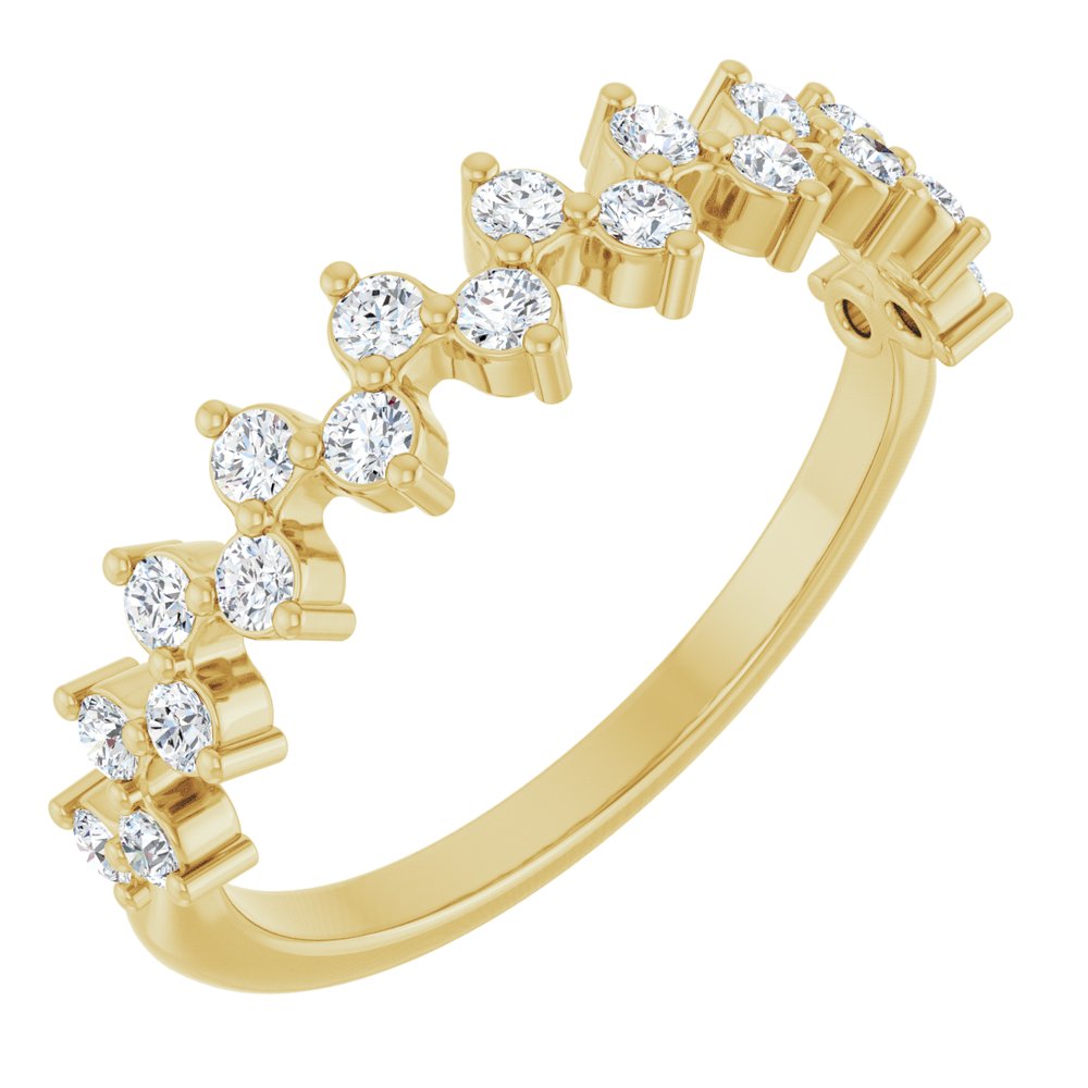 14K Zig-Zag Diamond Anniversary Band