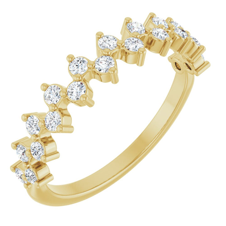 14K Zig-Zag Diamond Anniversary Band
