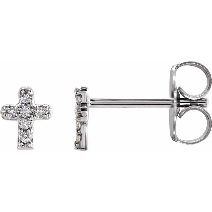 14K .06 CTW Natural Diamond Cross Studs