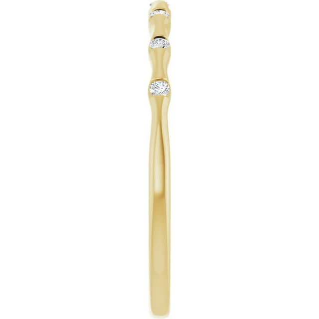 14K .06 CTW Natural Diamond Stackable Ring