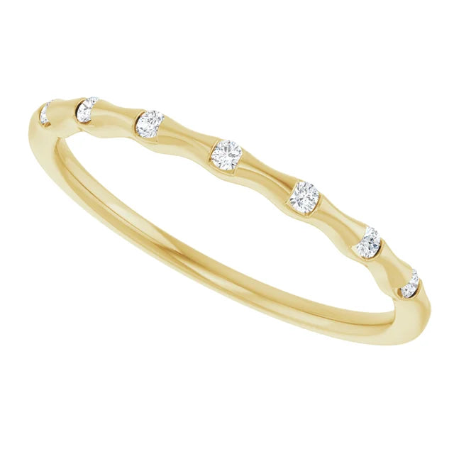 14K .06 CTW Natural Diamond Stackable Ring