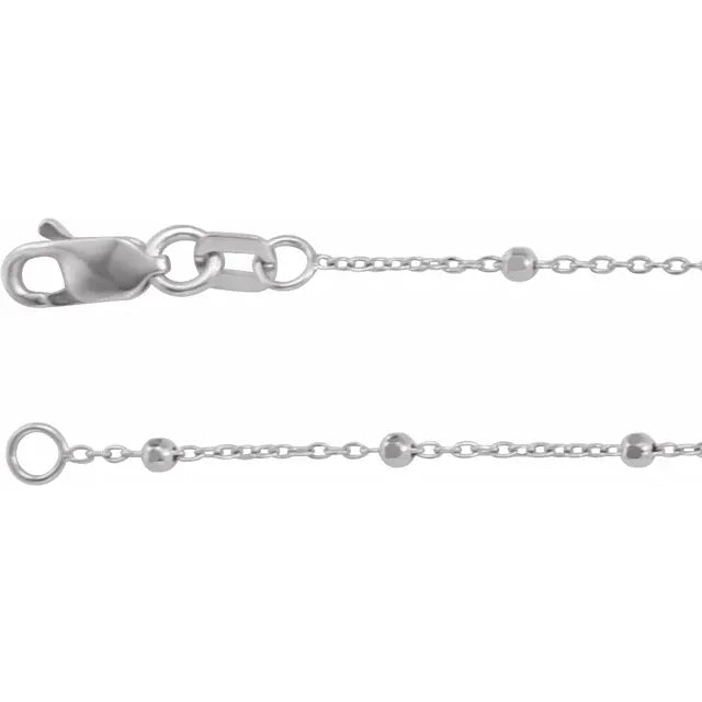 14K .85mm Faceted Beaded Cable Chain