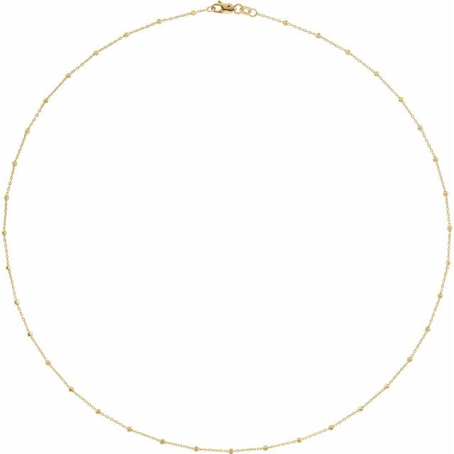 14K .85mm Faceted Beaded Cable Chain