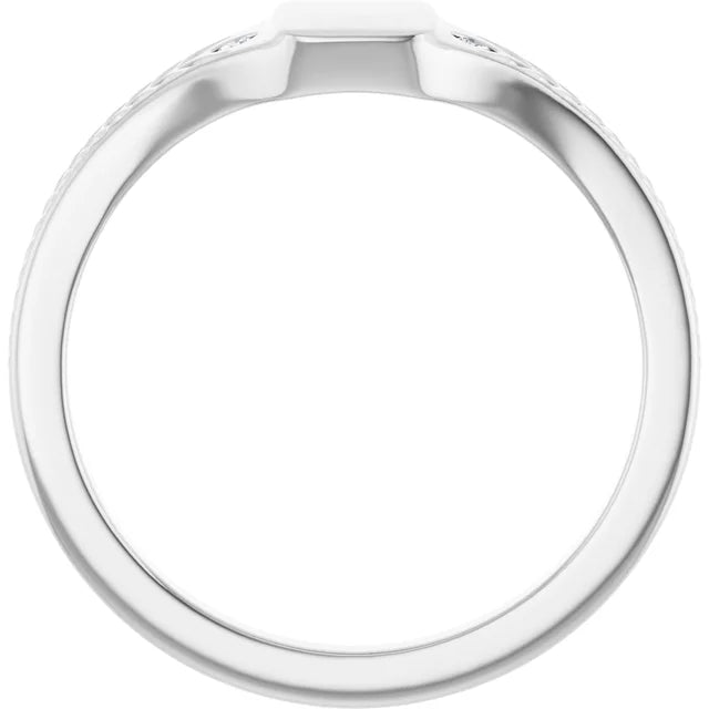 14K .03 CTW Engravable Diamond Signet Ring