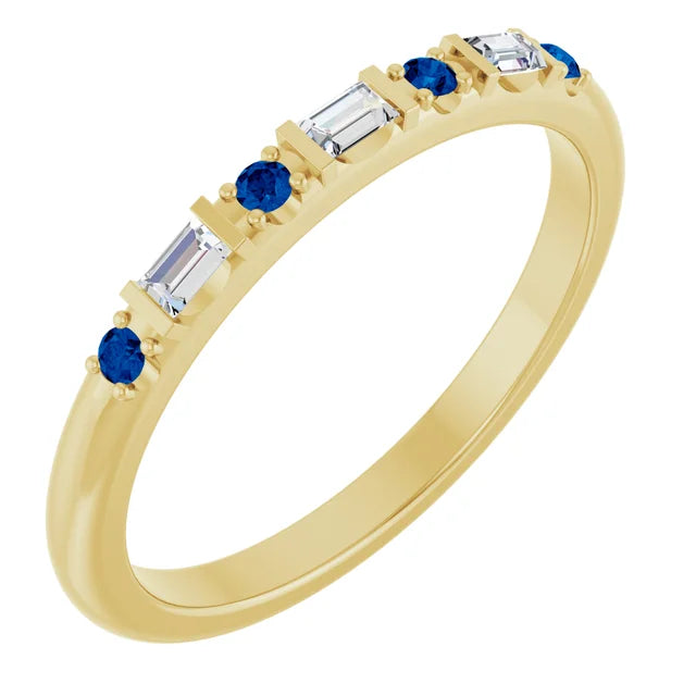 14K 1/10 CTW Natural Diamond &amp; Gemstone Stackable Ring