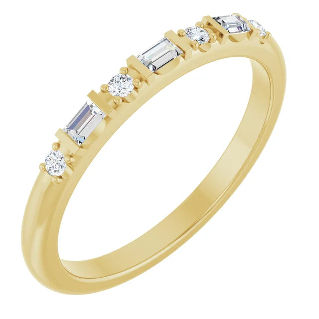 14K 1/10 CTW Natural Diamond &amp; Gemstone Stackable Ring