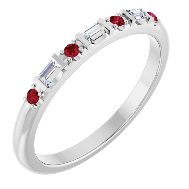 14K 1/10 CTW Natural Diamond &amp; Gemstone Stackable Ring