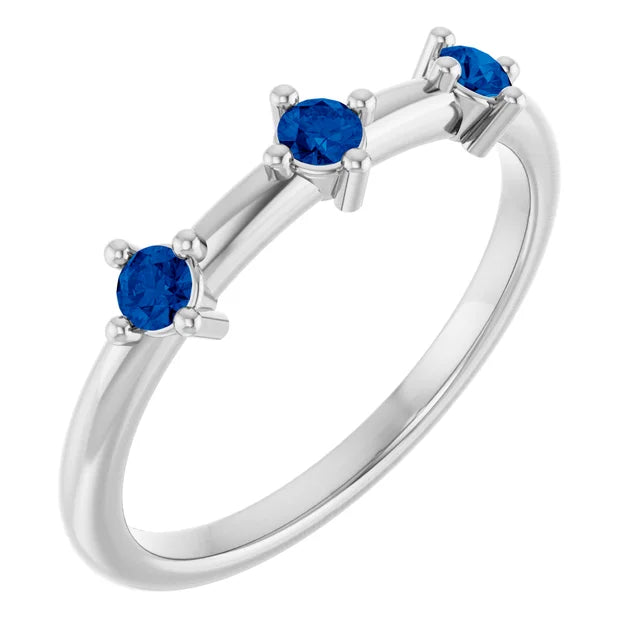 14K 1/5 CTW Three Stone Stackable Ring
