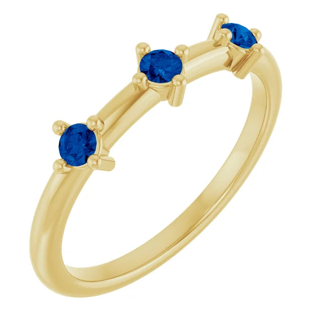 14K 1/5 CTW Three Stone Stackable Ring