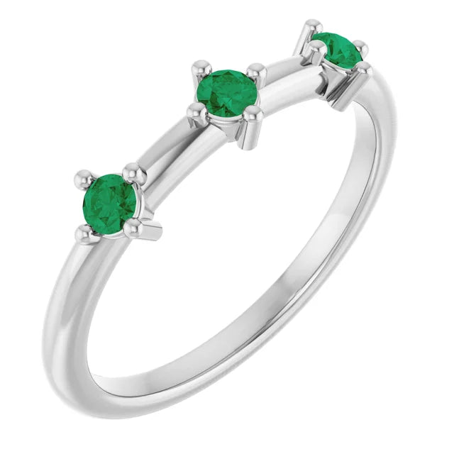 14K 1/5 CTW Three Stone Stackable Ring
