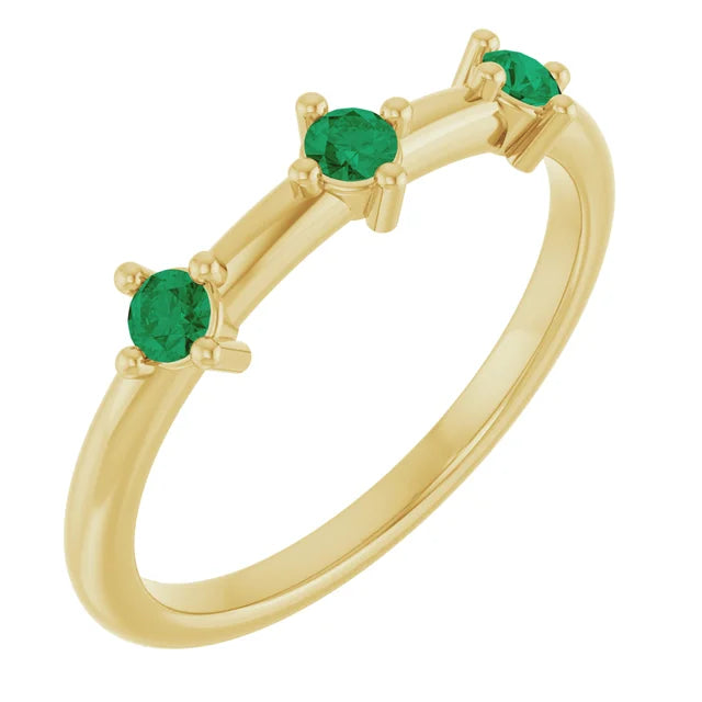 14K 1/5 CTW Three Stone Stackable Ring