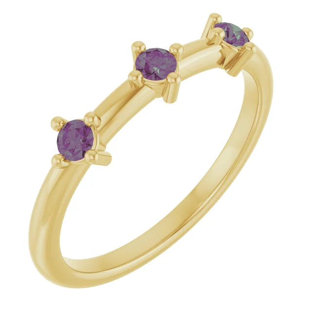 14K 1/5 CTW Three Stone Stackable Ring