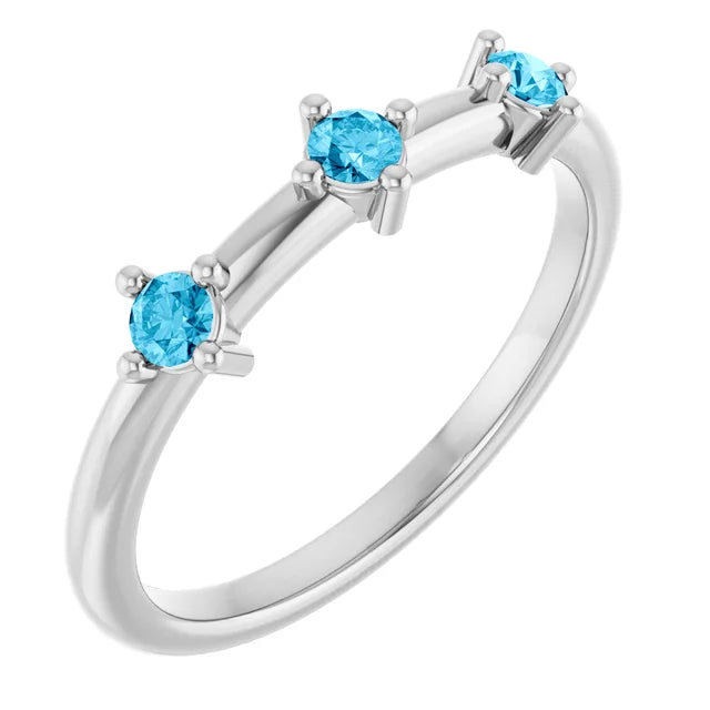 14K 1/5 CTW Three Stone Stackable Ring