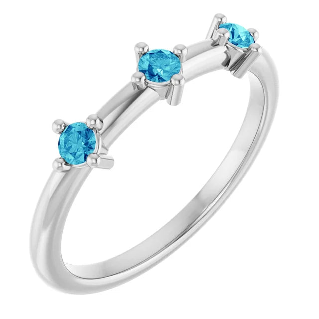 14K 1/5 CTW Three Stone Stackable Ring