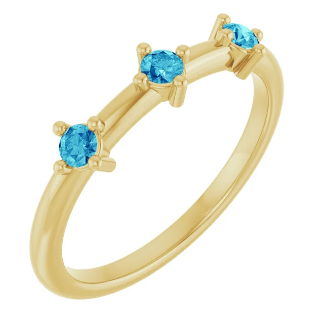 14K 1/5 CTW Three Stone Stackable Ring