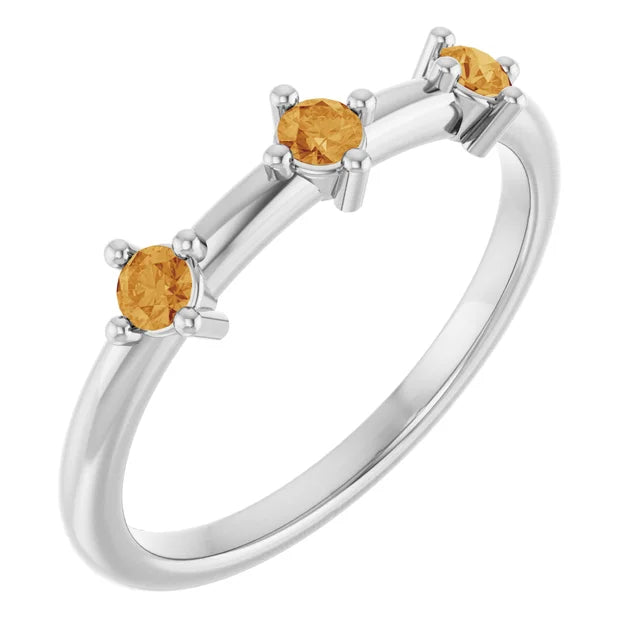 14K 1/5 CTW Three Stone Stackable Ring