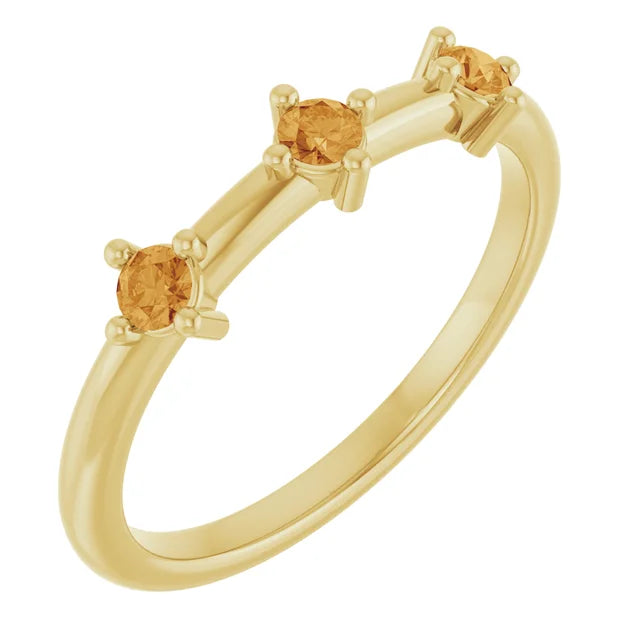14K 1/5 CTW Three Stone Stackable Ring