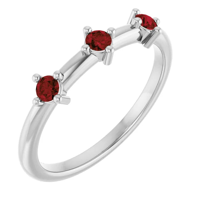14K 1/5 CTW Three Stone Stackable Ring