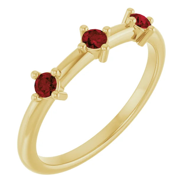 14K 1/5 CTW Three Stone Stackable Ring