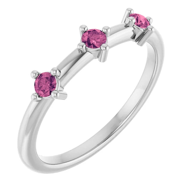 14K 1/5 CTW Three Stone Stackable Ring