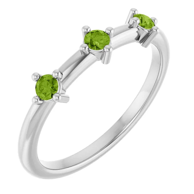 14K 1/5 CTW Three Stone Stackable Ring