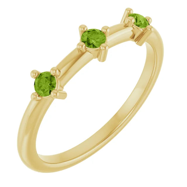 14K 1/5 CTW Three Stone Stackable Ring