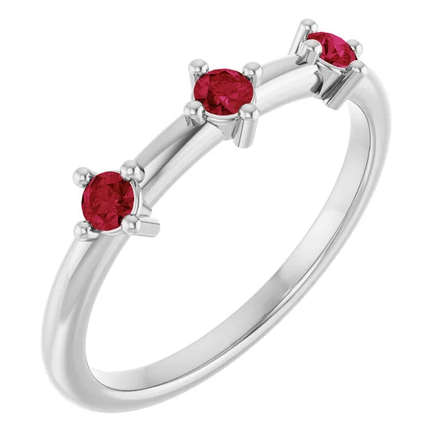 14K 1/5 CTW Three Stone Stackable Ring