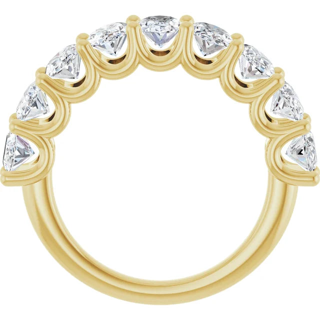14K 4-Prong Oval Diamond Anniversary Band