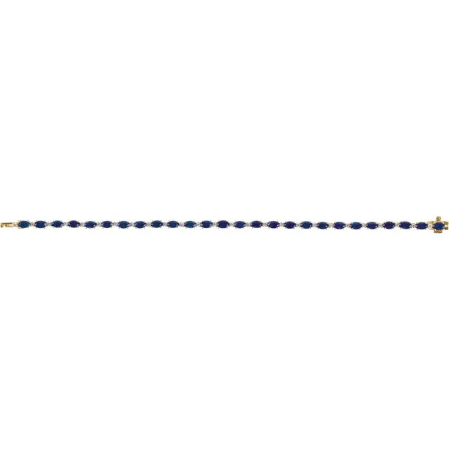 14K 5/8 CTW Lab Grown Gemstone &amp; Diamond Line Bracelet