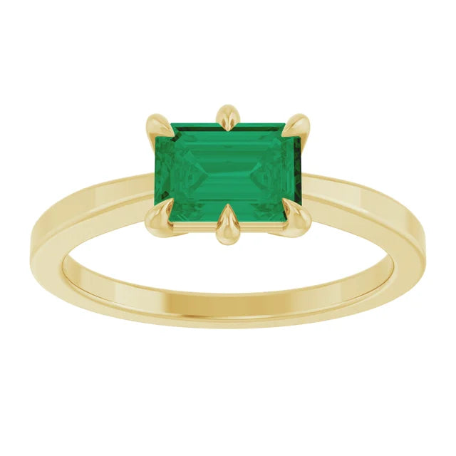 14K 6-Prong Solitaire Gemstone Ring