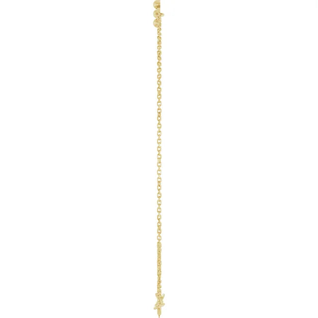 14K Beaded Cross Bracelet