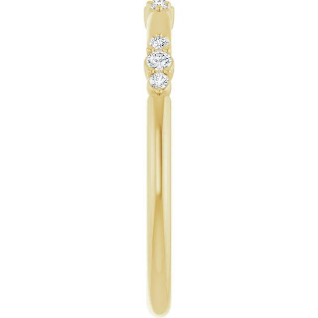 14K Diamond Lace Stack Ring