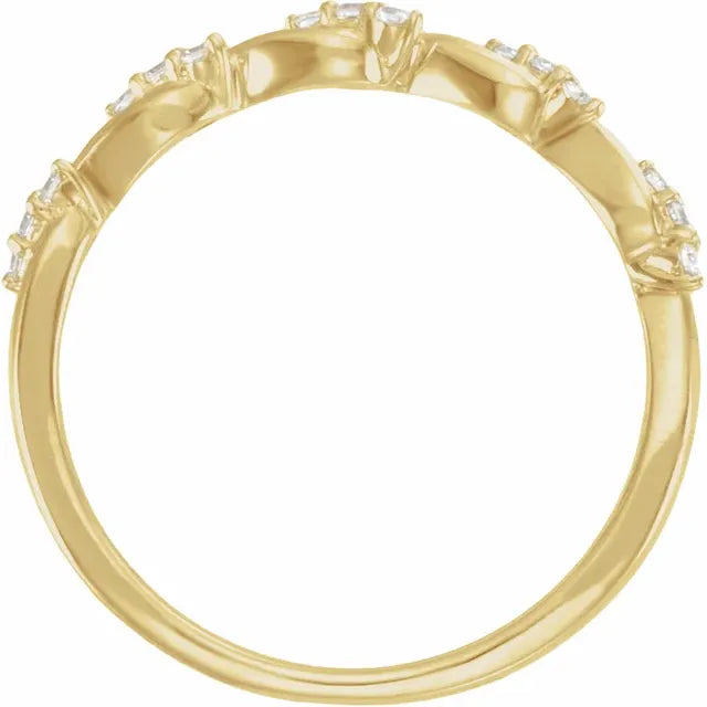 14K Diamond Twist Ring