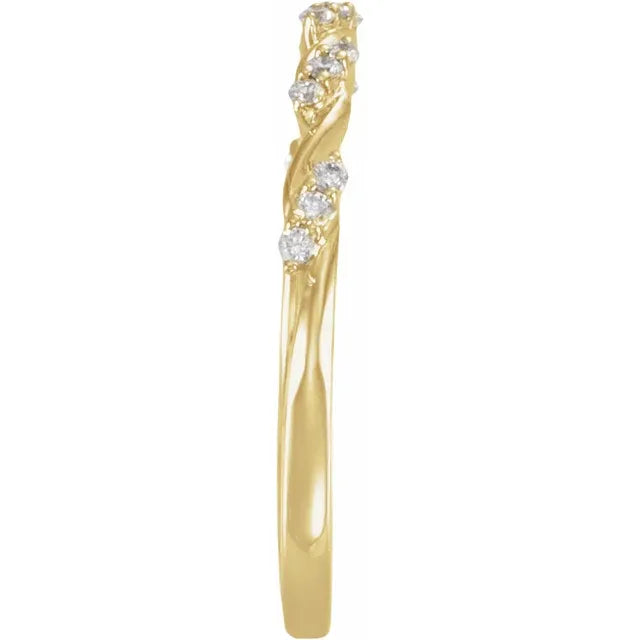 14K Diamond Twist Ring