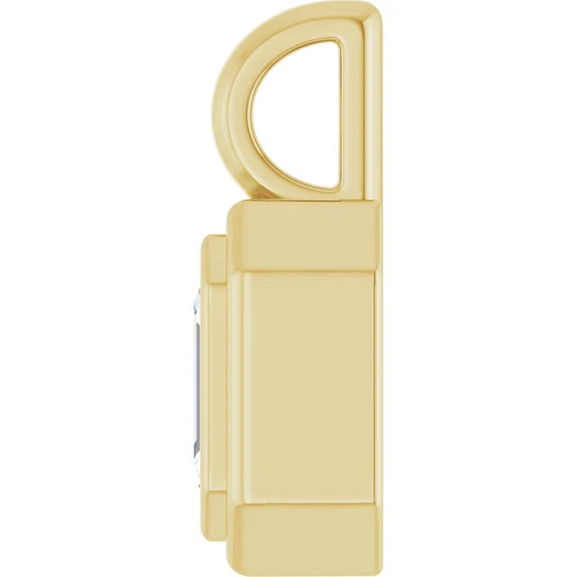 14K Emerald-Cut Bezel Pendant