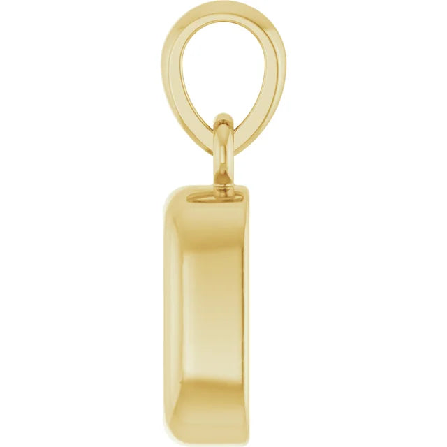 14K Emerald-Cut Diamond Mini Pendant