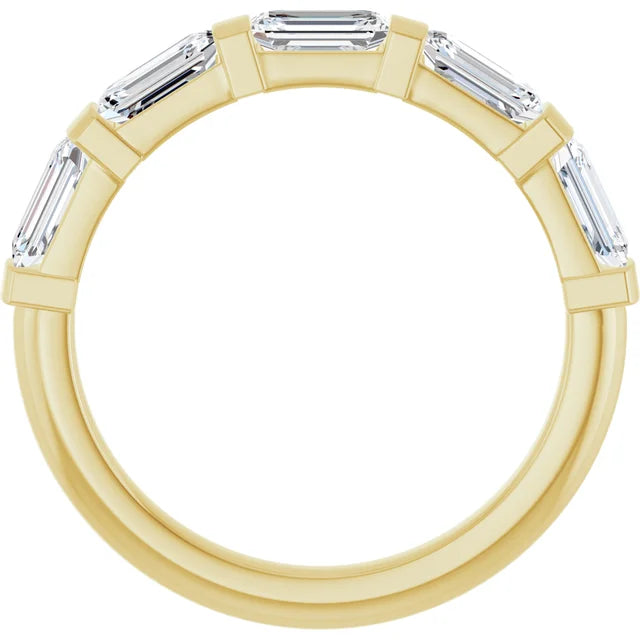 14K Emerald Diamond Anniversary Band
