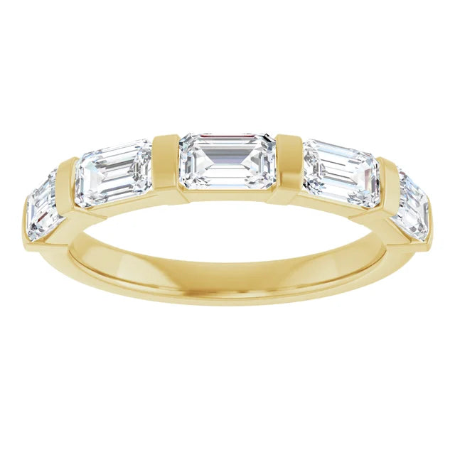 14K Emerald Diamond Anniversary Band