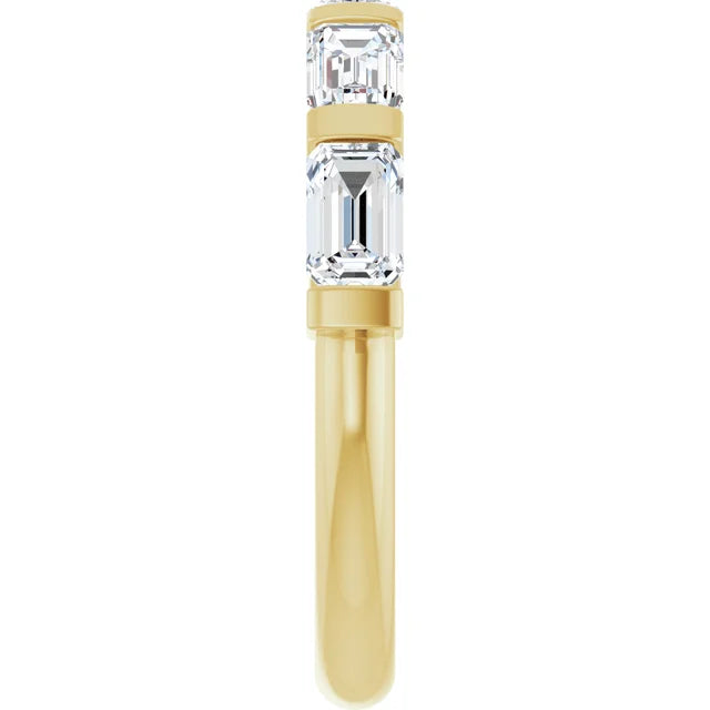 14K Emerald Diamond Anniversary Band
