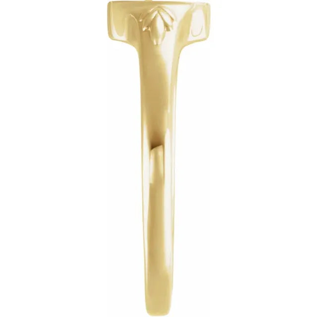 14K Engravable Wheat Pattern Signet Ring