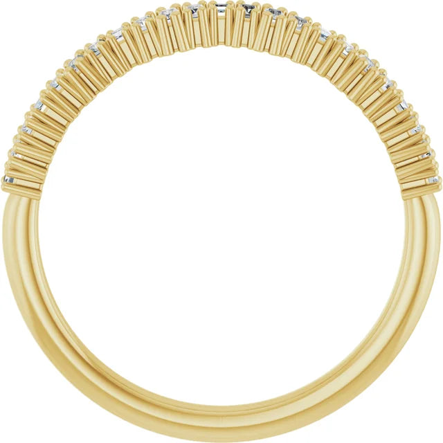 14K Graduating Baguette Diamond Anniversary Band