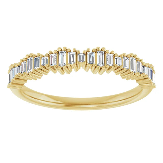 14K Graduating Baguette Diamond Anniversary Band