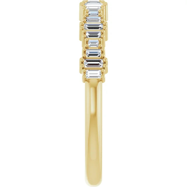 14K Graduating Baguette Diamond Anniversary Band