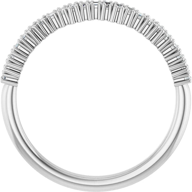 14K Graduating Baguette Diamond Anniversary Band