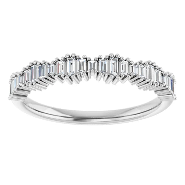 14K Graduating Baguette Diamond Anniversary Band