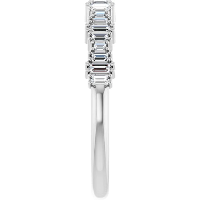 14K Graduating Baguette Diamond Anniversary Band