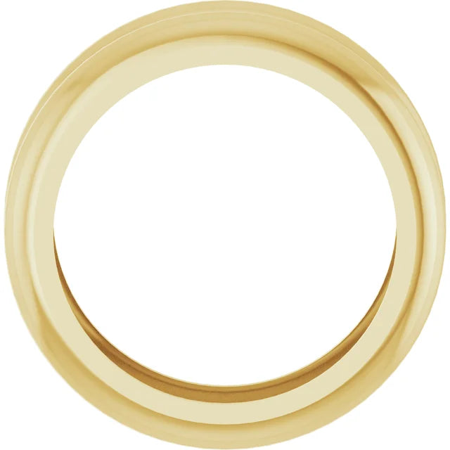 14K Grooved Dome Stackable Ring