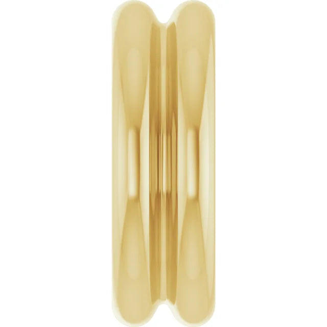 14K Grooved Dome Stackable Ring