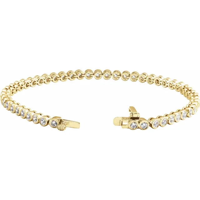14K Lab Grown Diamond Bezel Line Bracelet